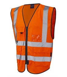 LEO WORKWEAR LYNTON ISO 20471 Cl 1 Superior Waistcoat